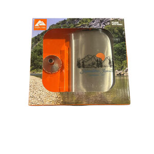 Ozark Trail Stainless Steel Flask 7.5 oz Funnel Attached Cap